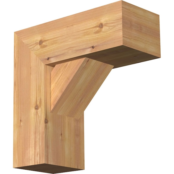 Ekena Millwork Traditional Block Smooth Bracket w/ Offset Brace, Western Red Cedar, 7 1/2"W x 18"D x 18"H BKT0806X18X18TRA05SWR - main
